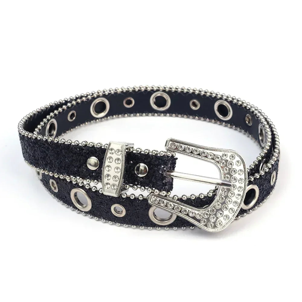Y2K Fashion Studded Full Rhinestone Belt