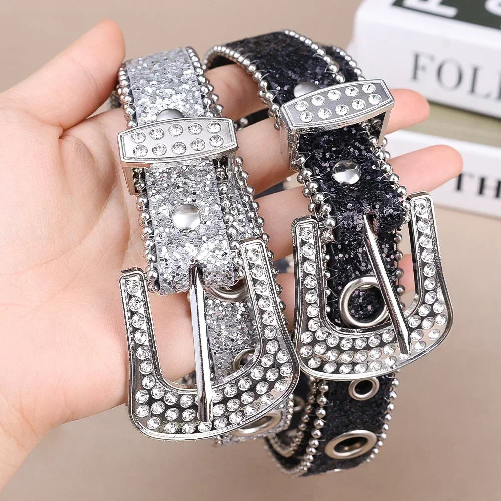 Y2K Fashion Studded Full Rhinestone Belt