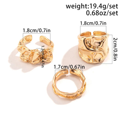 Vintage Irregular Pleated Open Ring