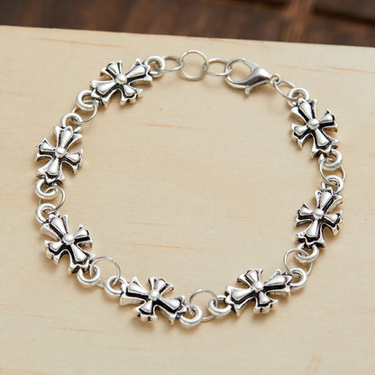 Gothic Style Cross Floral Bracelet