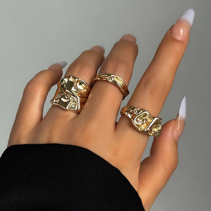 Vintage Irregular Pleated Open Ring
