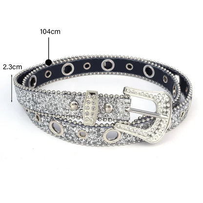 Y2K Fashion Studded Full Rhinestone Belt