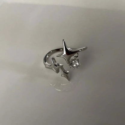 Vintage Irregular Cross Star Open Ring