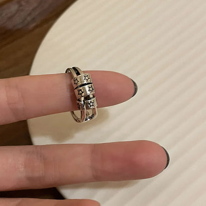 Vintage Irregular Cross Star Open Ring