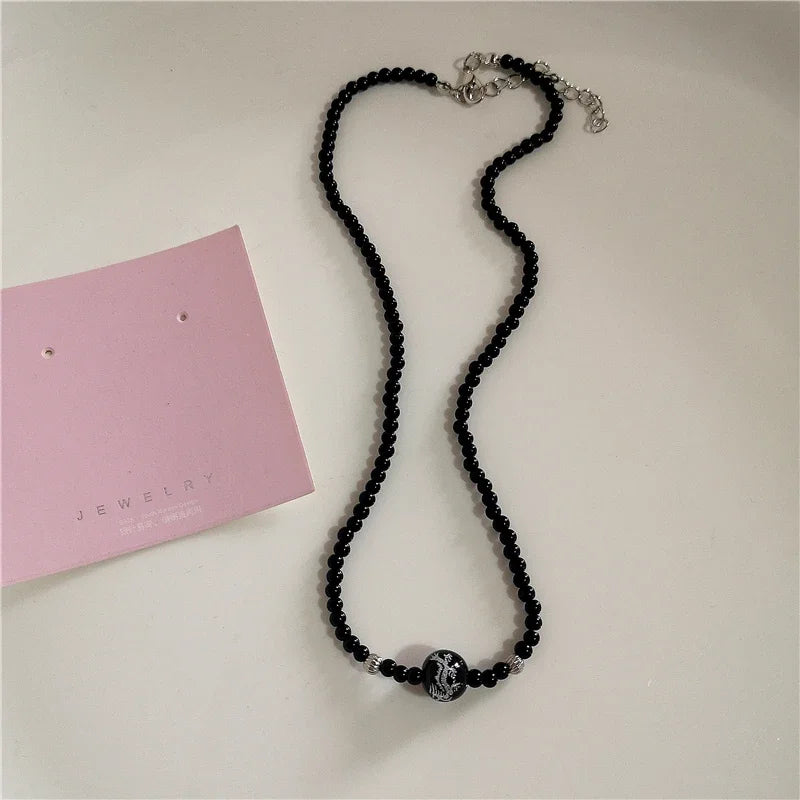 Gothic Black Pendant Necklace Chains