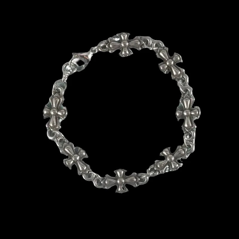 Gothic Style Cross Floral Bracelet