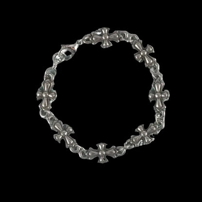 Gothic Style Cross Floral Bracelet