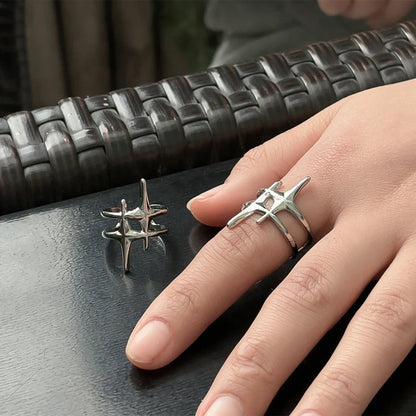 Vintage Silver Star Open Ring