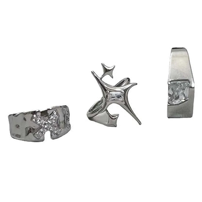 Vintage Irregular Cross Star Open Ring