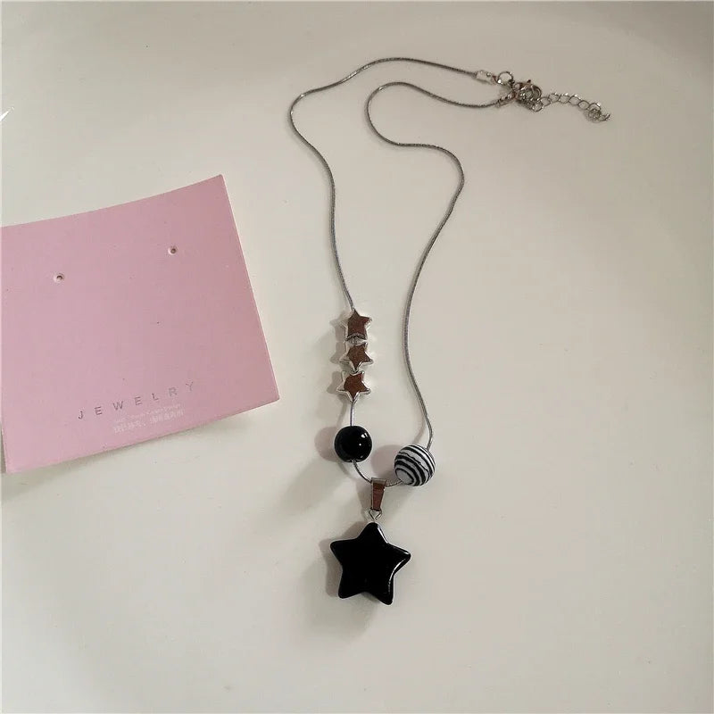 Gothic Black Pendant Necklace Chains
