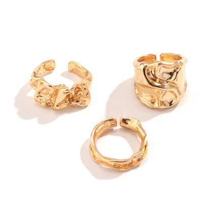 Vintage Irregular Pleated Open Ring