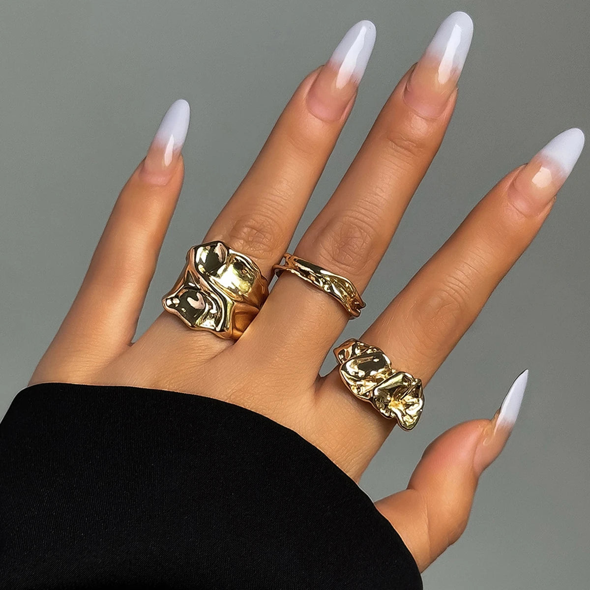 Vintage Irregular Pleated Open Ring