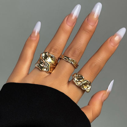 Vintage Irregular Pleated Open Ring