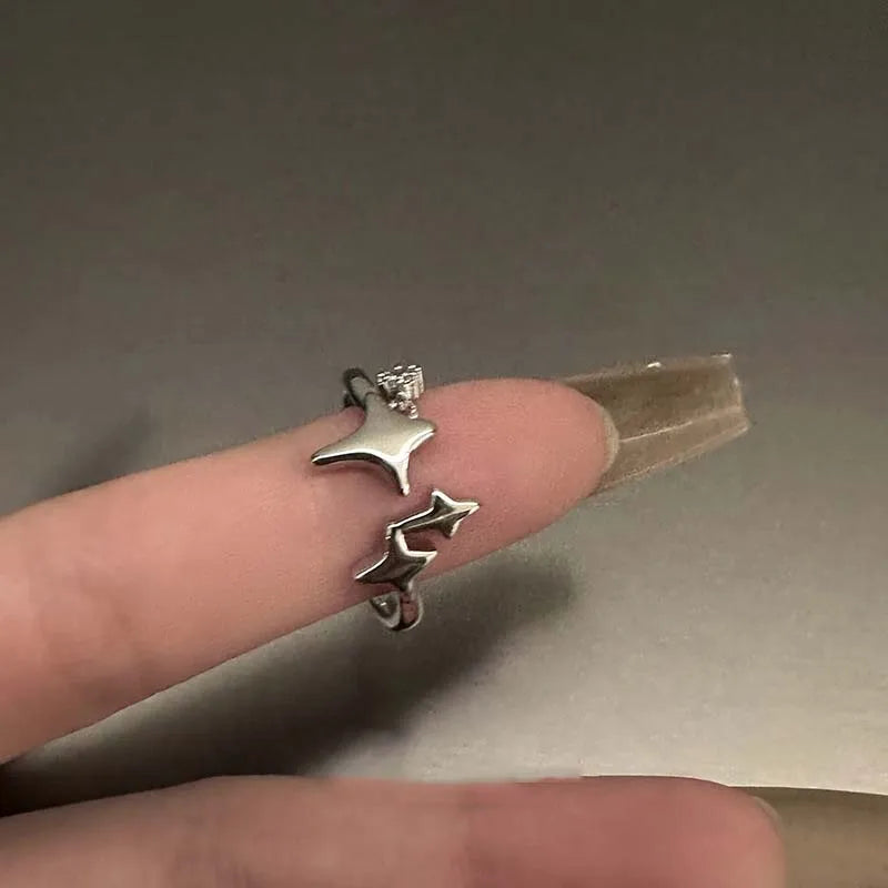 Vintage Irregular Cross Star Open Ring