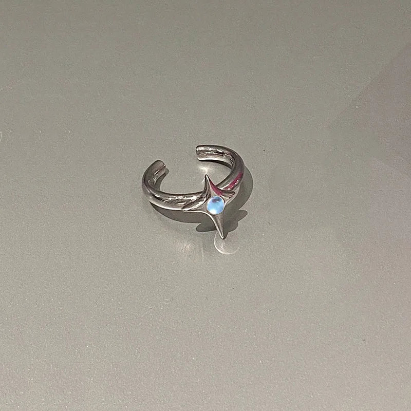 Vintage Irregular Cross Star Open Ring