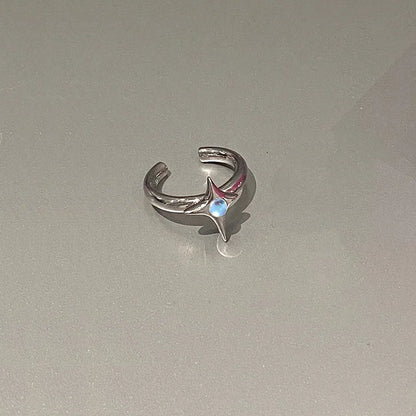 Vintage Irregular Cross Star Open Ring