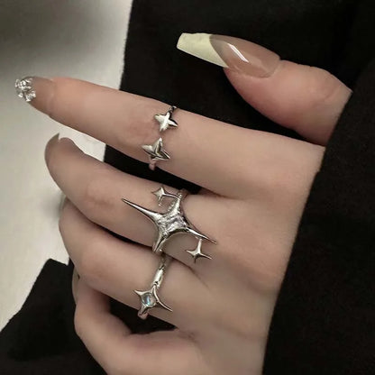 Vintage Irregular Cross Star Open Ring