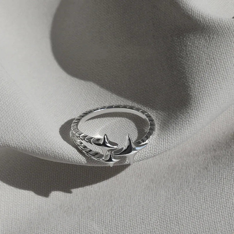 Vintage Irregular Cross Star Open Ring