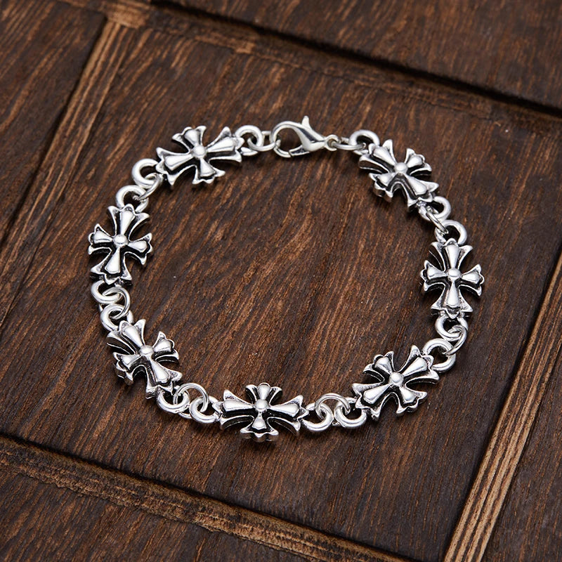 Gothic Style Cross Floral Bracelet