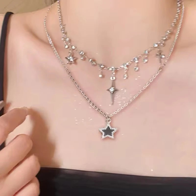 Gothic Black Pendant Necklace Chains