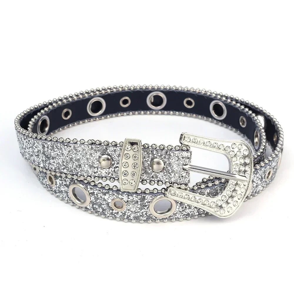 Y2K Fashion Studded Full Rhinestone Belt
