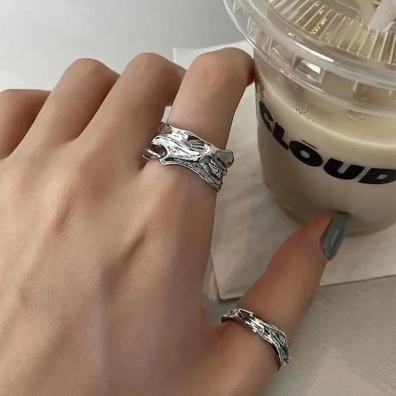 Vintage Irregular Pleated Open Ring