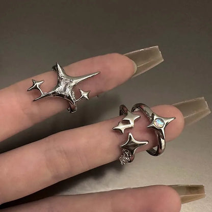 Vintage Irregular Cross Star Open Ring