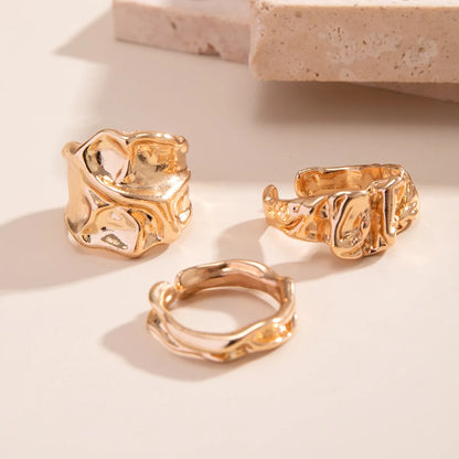 Vintage Irregular Pleated Open Ring