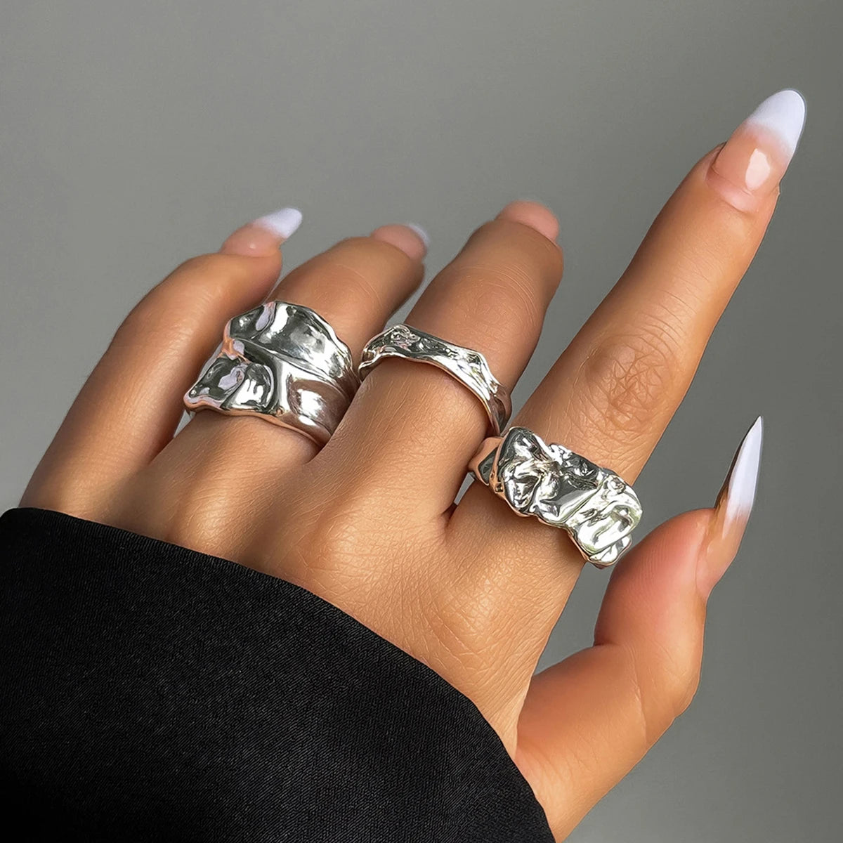 Vintage Irregular Pleated Open Ring