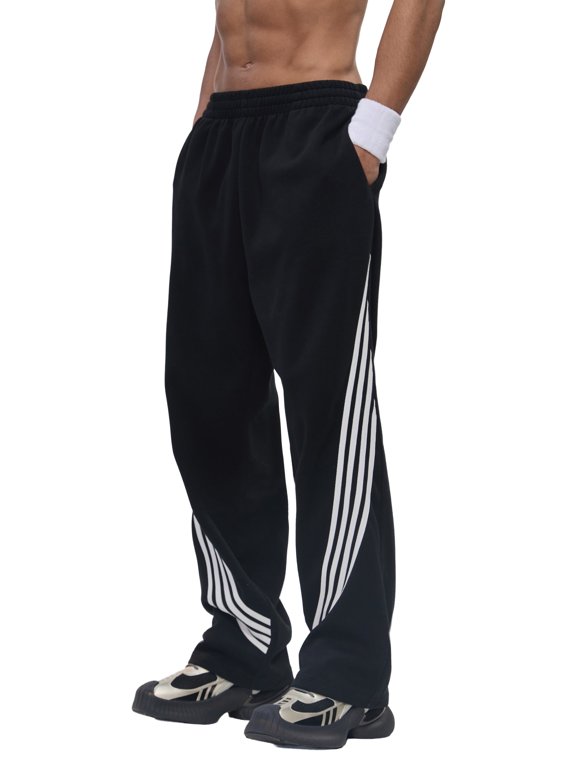 Sweatpants,pants,bottoms,striped,blank,oversized,straightlegged,baggy,wideleg